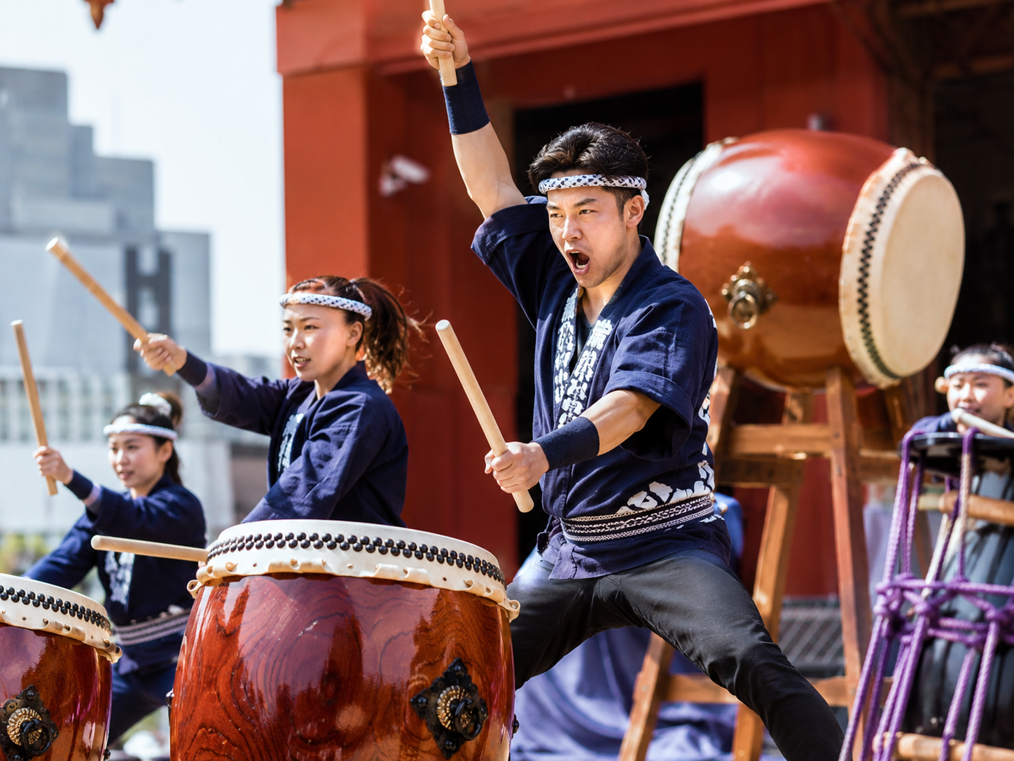 Taiko drum performance at Japanese festival