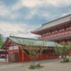 Scenic view of Sensoji Temple with Tokyo Skytree in Taito City, Tokyo, Japan.